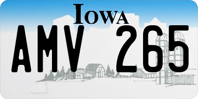 IA license plate AMV265