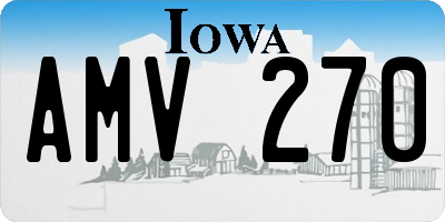 IA license plate AMV270