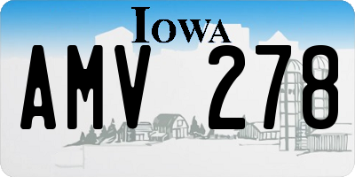 IA license plate AMV278