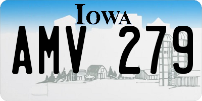 IA license plate AMV279