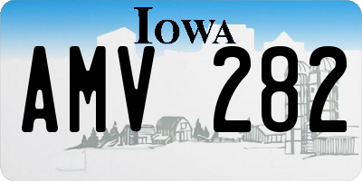 IA license plate AMV282