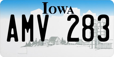 IA license plate AMV283