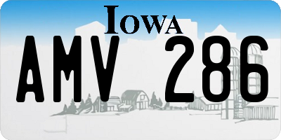 IA license plate AMV286