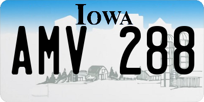 IA license plate AMV288