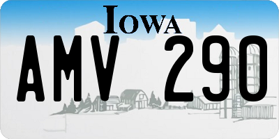 IA license plate AMV290