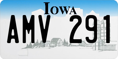 IA license plate AMV291