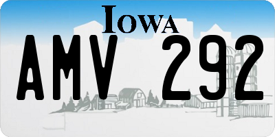 IA license plate AMV292