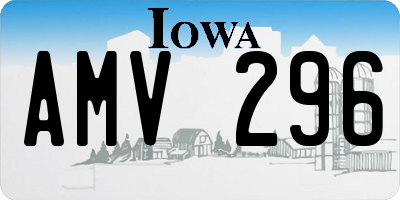 IA license plate AMV296