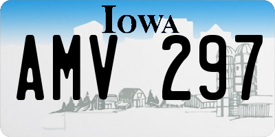 IA license plate AMV297