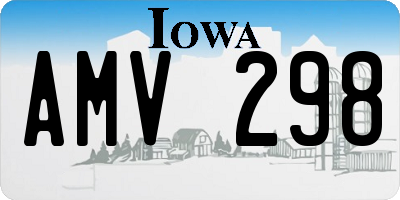 IA license plate AMV298