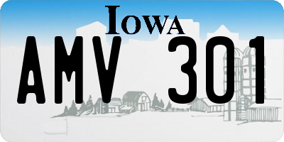 IA license plate AMV301