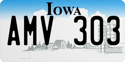 IA license plate AMV303