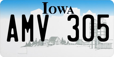 IA license plate AMV305