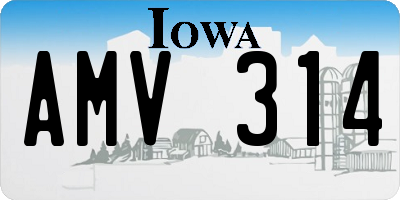 IA license plate AMV314