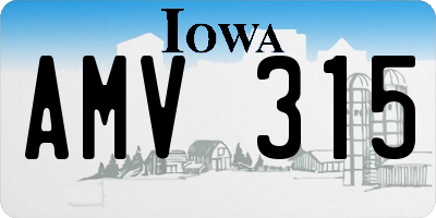 IA license plate AMV315