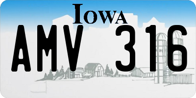 IA license plate AMV316