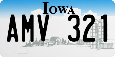 IA license plate AMV321