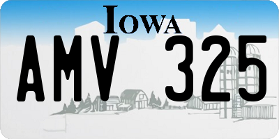 IA license plate AMV325