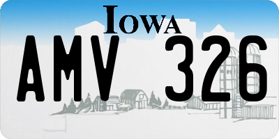 IA license plate AMV326