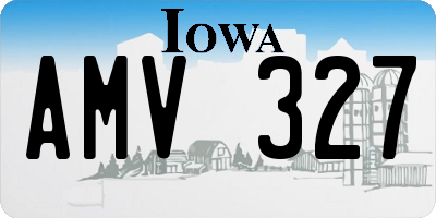 IA license plate AMV327