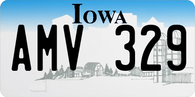 IA license plate AMV329