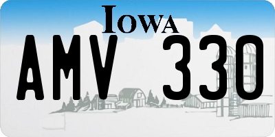 IA license plate AMV330