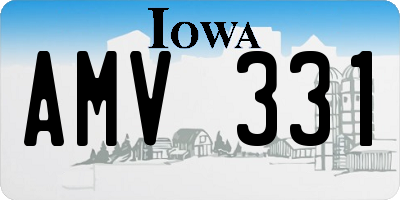 IA license plate AMV331