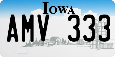 IA license plate AMV333