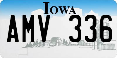 IA license plate AMV336