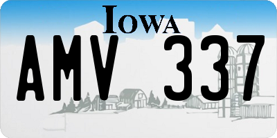 IA license plate AMV337