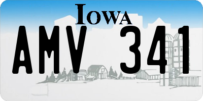 IA license plate AMV341