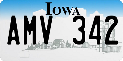 IA license plate AMV342