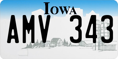 IA license plate AMV343