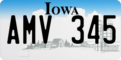 IA license plate AMV345