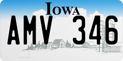 IA license plate AMV346