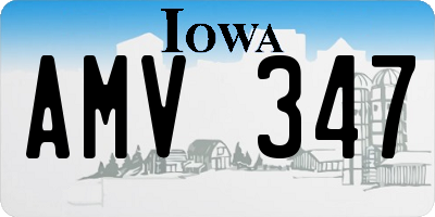 IA license plate AMV347
