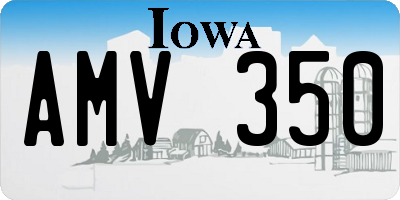 IA license plate AMV350
