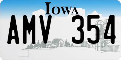 IA license plate AMV354