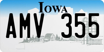 IA license plate AMV355