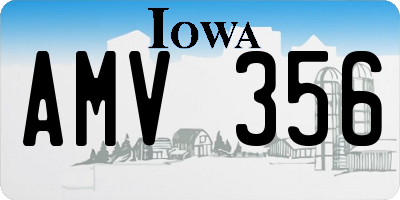 IA license plate AMV356