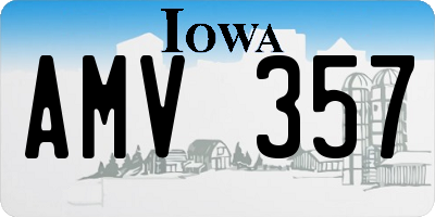 IA license plate AMV357