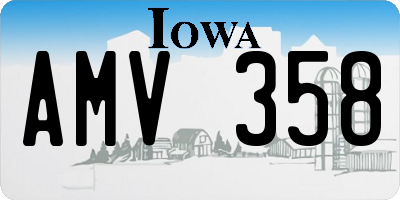 IA license plate AMV358