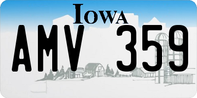 IA license plate AMV359