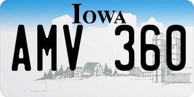 IA license plate AMV360