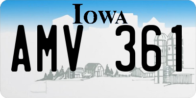 IA license plate AMV361