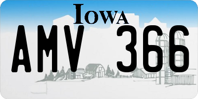 IA license plate AMV366