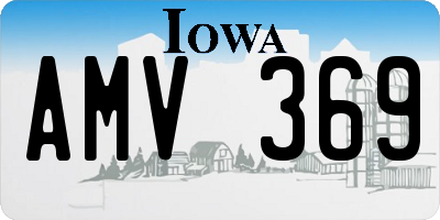 IA license plate AMV369