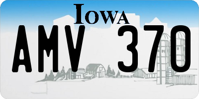 IA license plate AMV370