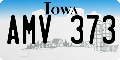 IA license plate AMV373