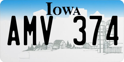 IA license plate AMV374